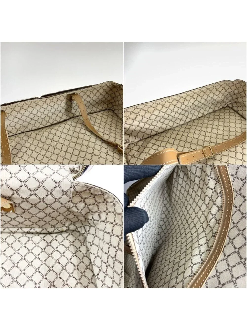 Celine Macadam Travel Bag Suitcase Light Brown
